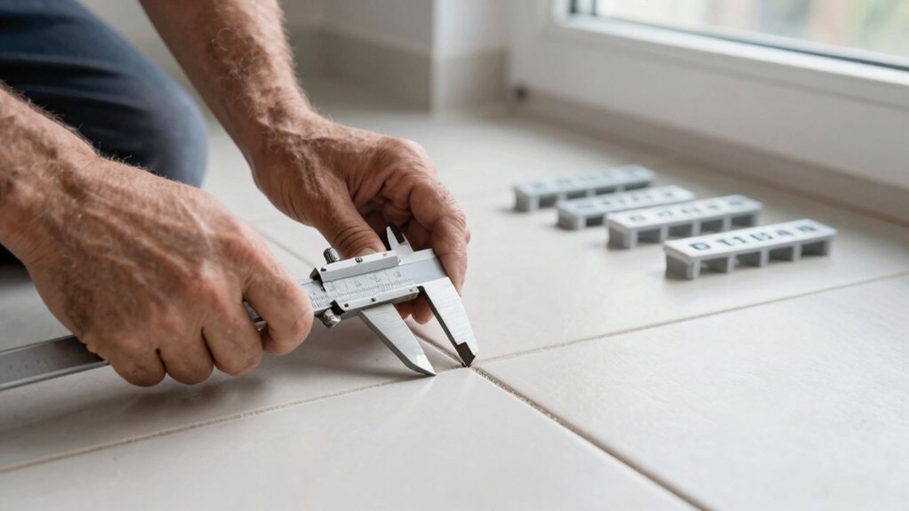 account for grout width