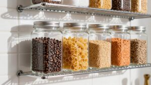 adjustable shelves and bins