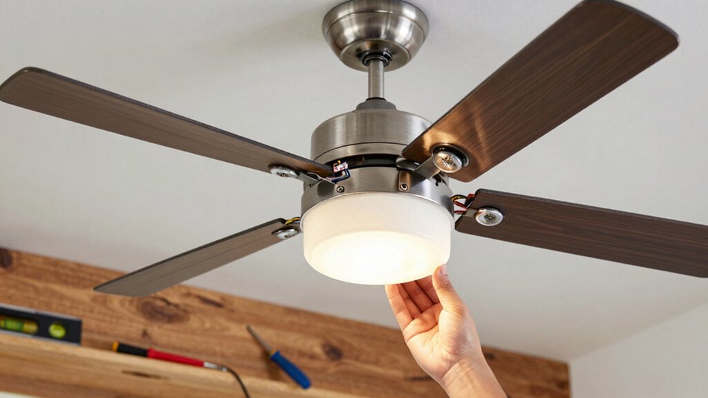 attach fan light kit safely