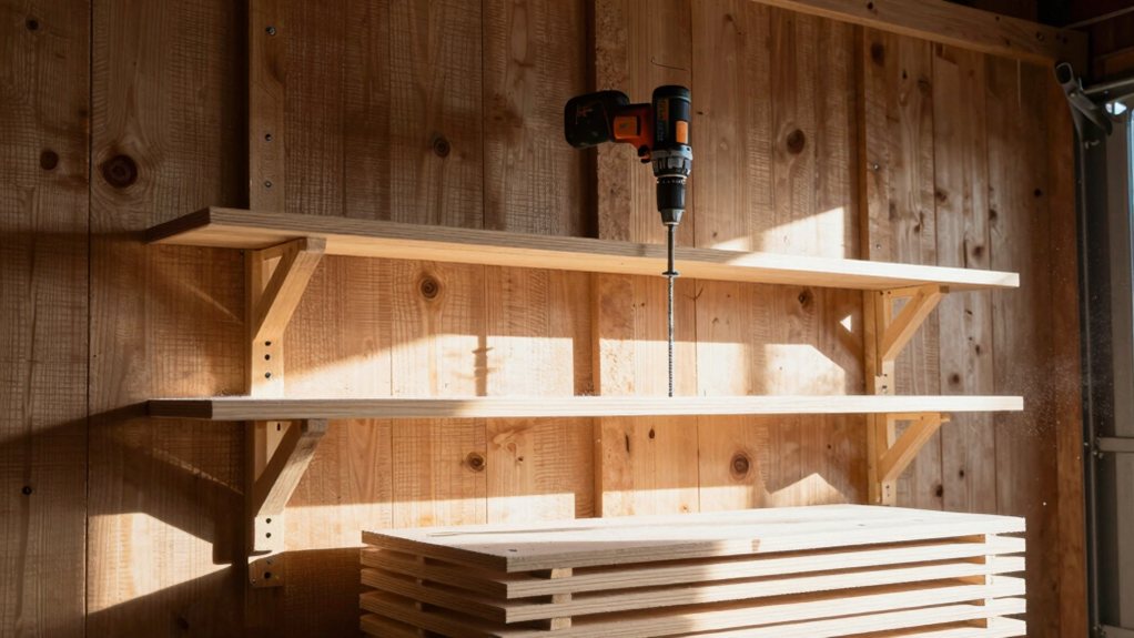 attach rails level shelves