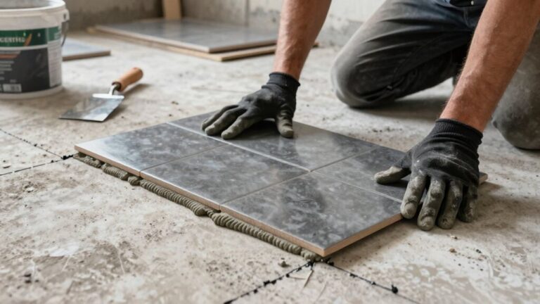 ceramic porcelain floor installation