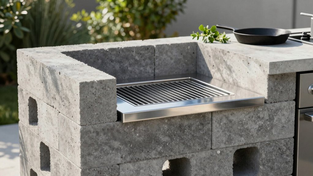 cinder block outdoor kitchen
