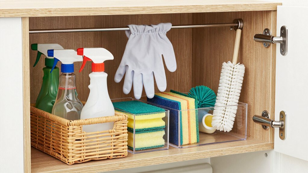 dark forgotten under sink clutter