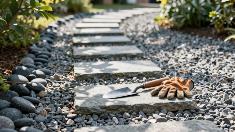diy gravel stone walkway