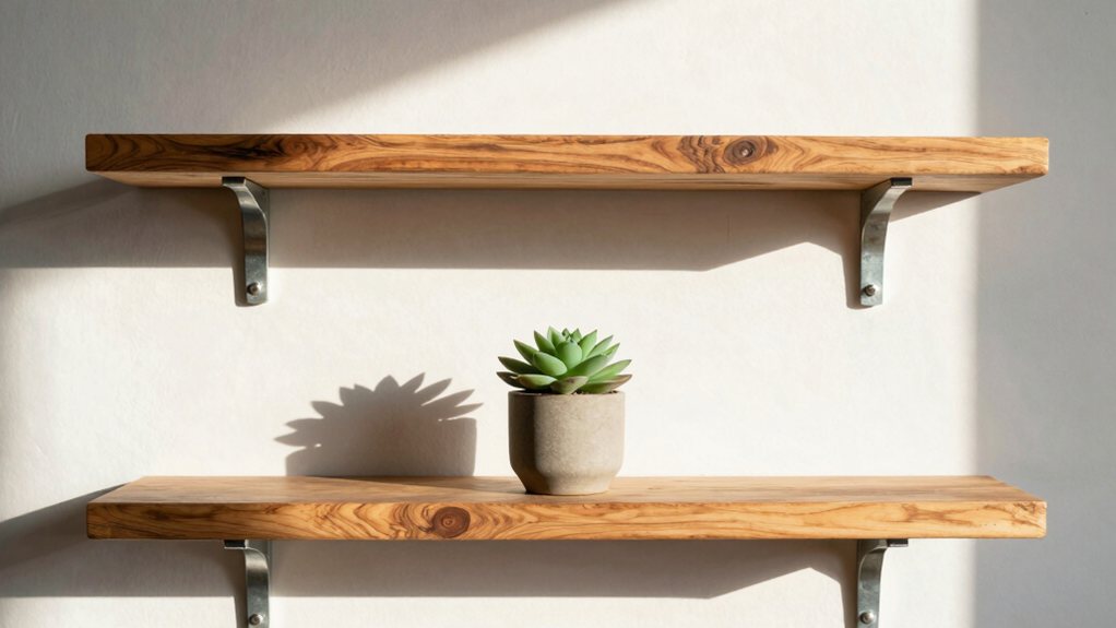 diy hidden bracket shelves