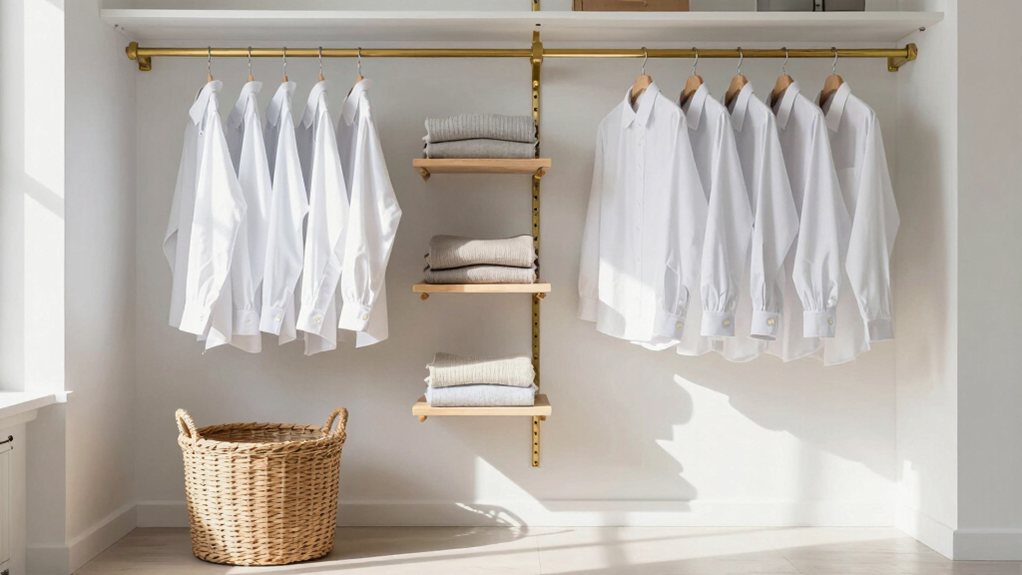 diy shelves double rods