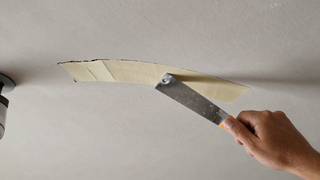 embed tape feather outward