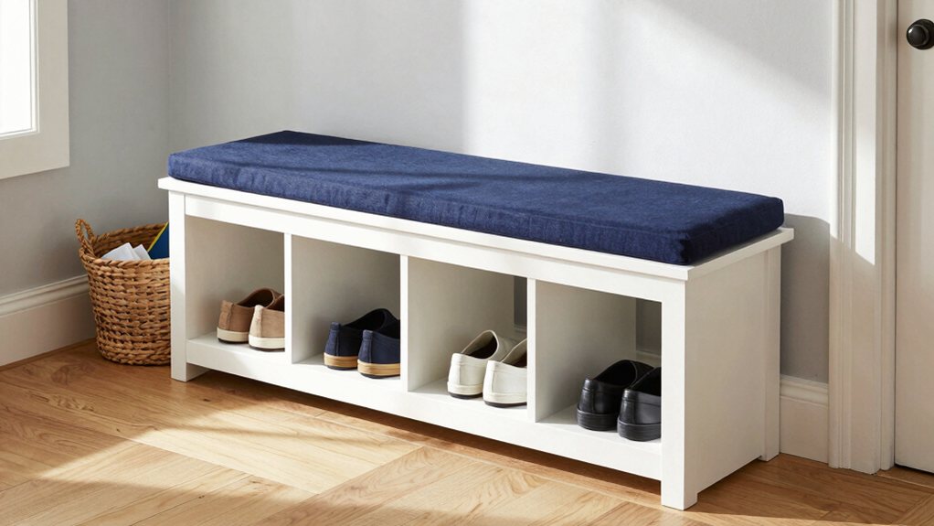 entryway bench with cubbies
