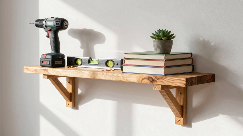 floating shelves with compartments