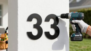 install modern house number plate