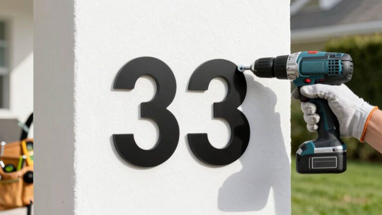install modern house number plate