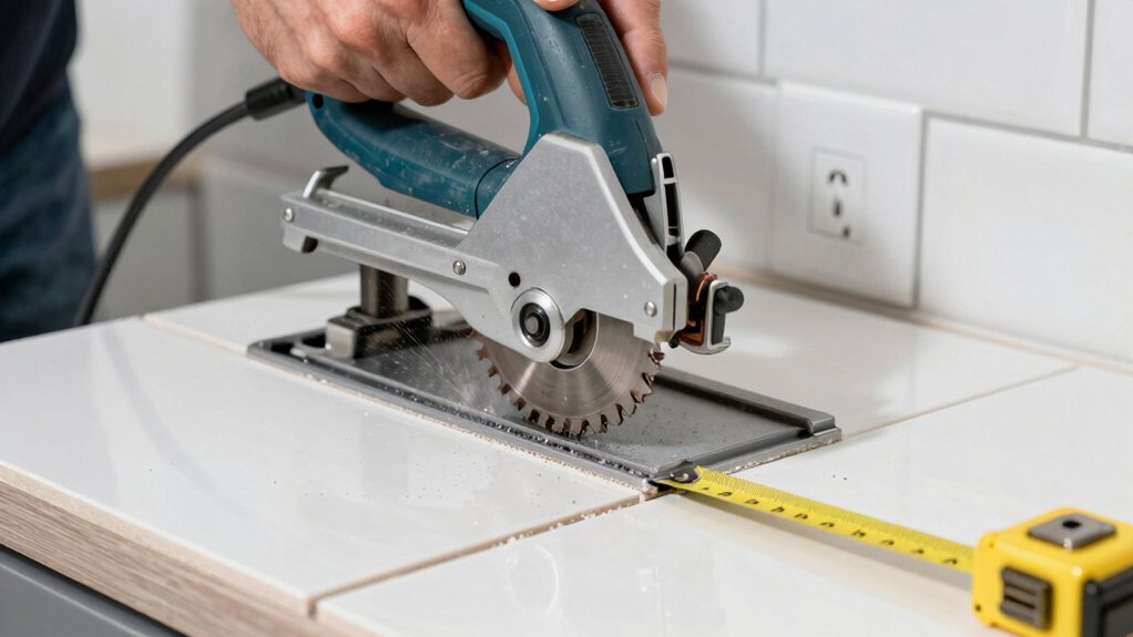 measure wet saw miter corners