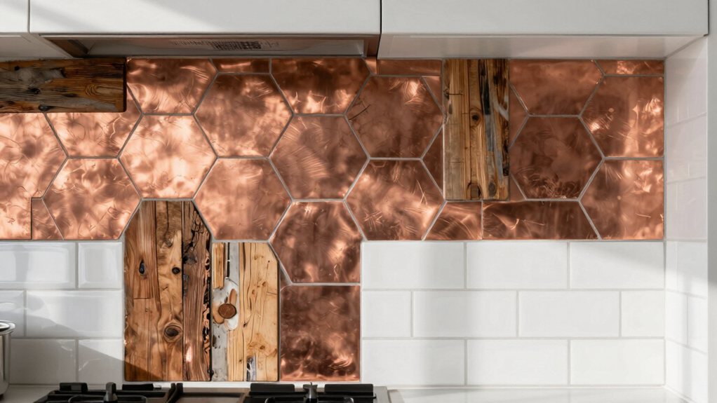 mixed material dimensional backsplash
