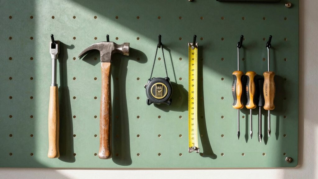 organized pegboard boosts productivity