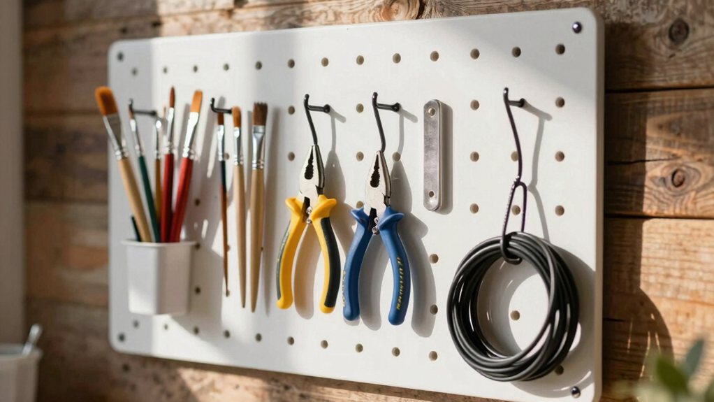 planned stylish pegboard organization