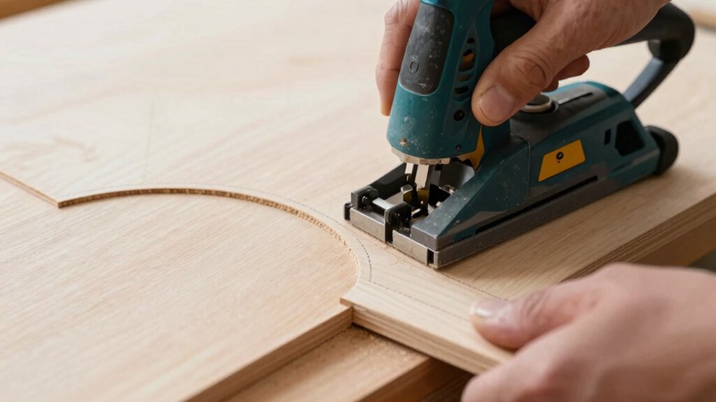 plywood guide steadies jigsaw