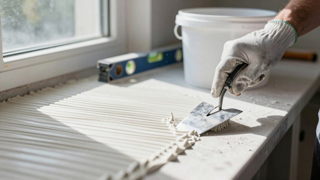 professional kitchen tile preparation