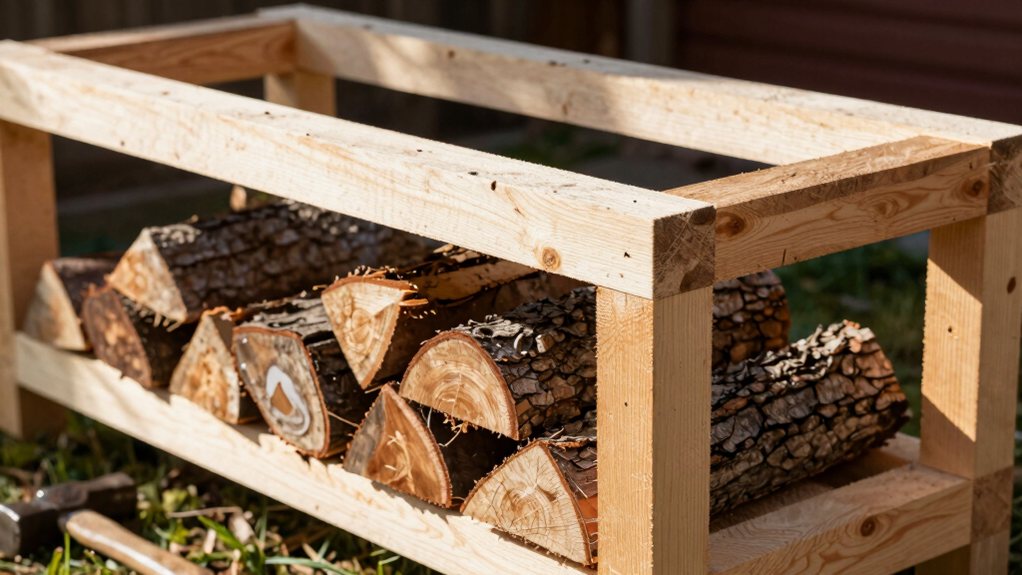 simple 2x4 firewood rack