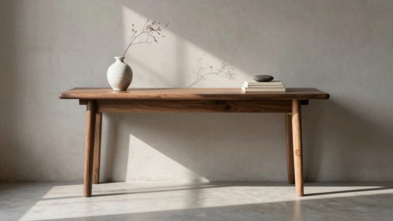 slim console behind sofa