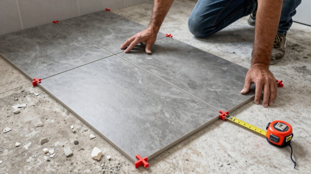 spacers ensure uniform grout