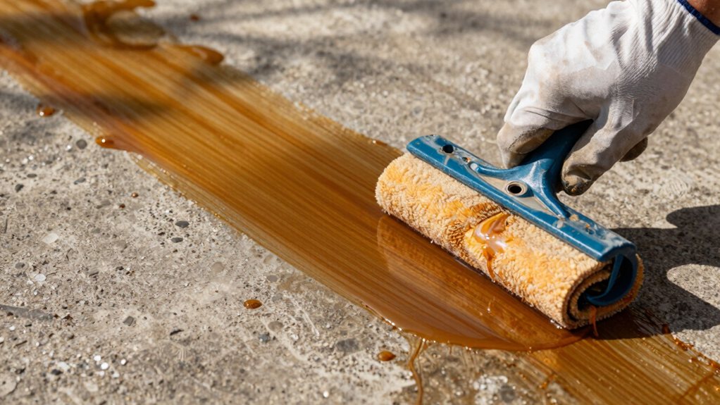 spray overlap back roll immediately